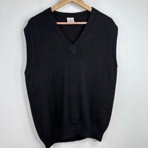 Alpaca Warehouse Sweater Vest L Made Peru Black V Neck Quiet Luxury Preppy Twee